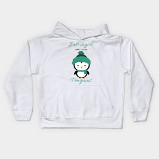 Just a girl who loves penguins - Winter Kids Hoodie